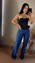 CALÇA JEANS ANIMAL PRINT